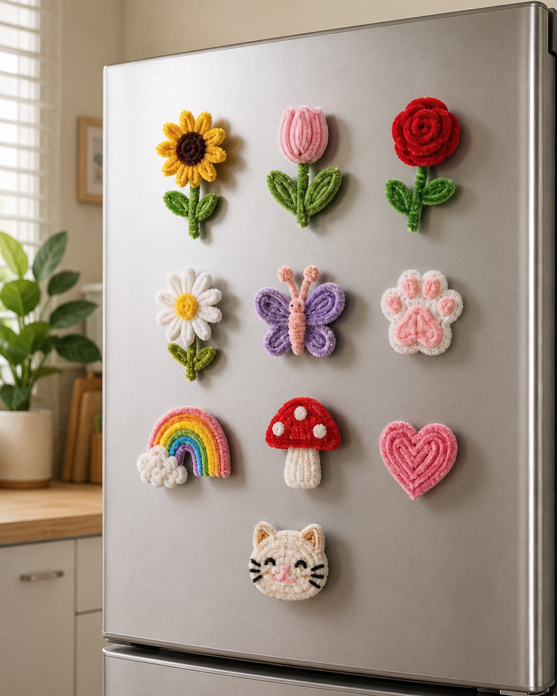 Pipe Cleaner Fridge Magnets