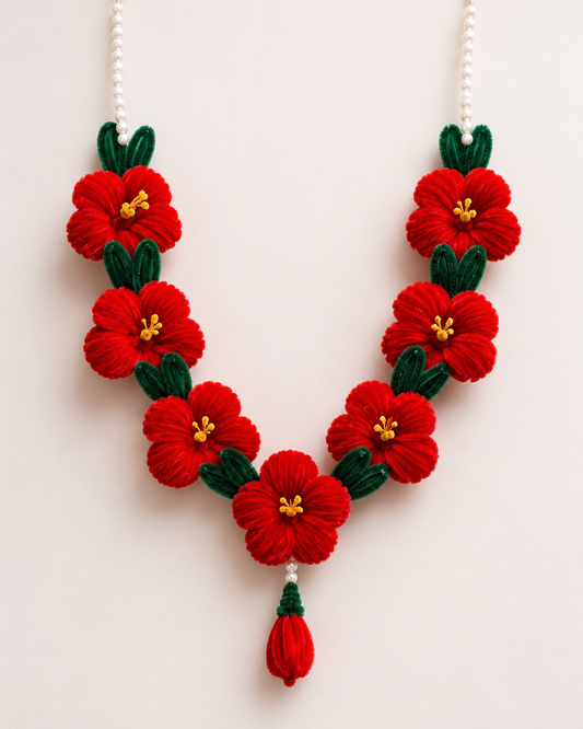 Hibiscus with Durva Haar/Garland